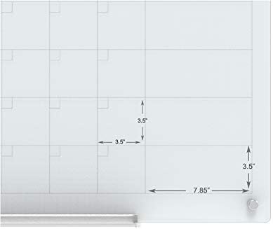 Audio-Visual Direct Magnetic Glass Dry Erase Board Set (3' x 2', Calendar White) for Wall - Monthly Planner