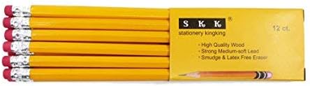 SKKSTATIONERY Pre-sharpened pencils, Pencils Sharpened with eraser top, #2 HB pencil, 144/box (Box of 2)