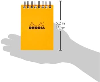 RHODIA 11500C - Spiral Notebook (Full Bound) Orange - A7 - Small Squares - 80 Detachable Sheets, 80G Clairefontaine Paper - Classic Soft Coated Card Cover