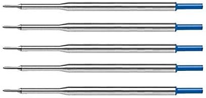 5 Genuine Intrepid Flawless Flow Medium Refills for Papermate Lubriglide, Aspire, PhD Pens, Bulk Packed (Blue)