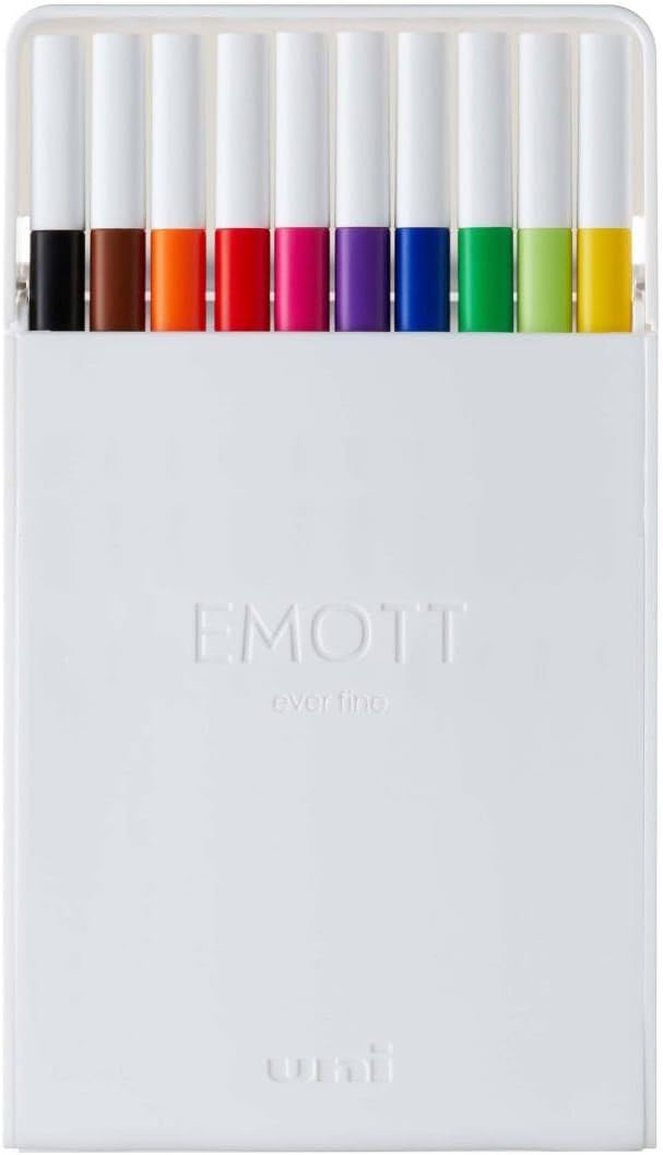 Emott Fineliner Pen Set #1, 10-Colors, Assorted