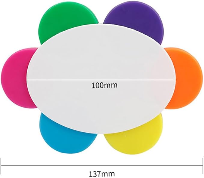 Creative 6 Color in 1 Flower Shape Highlighter Marker, Multi-Color Highlighter Pens for Journal Planner, Coloring Book, Underlining, Note Taking, etc.