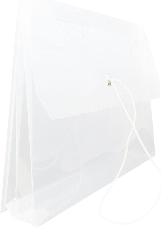 JAM PAPER Plastic Expansion Envelopes with Elastic Band Closure - Letter Booklet - 9 3/4 x 13 with 2.5 Inch Expansion - Clear - 3/Pack