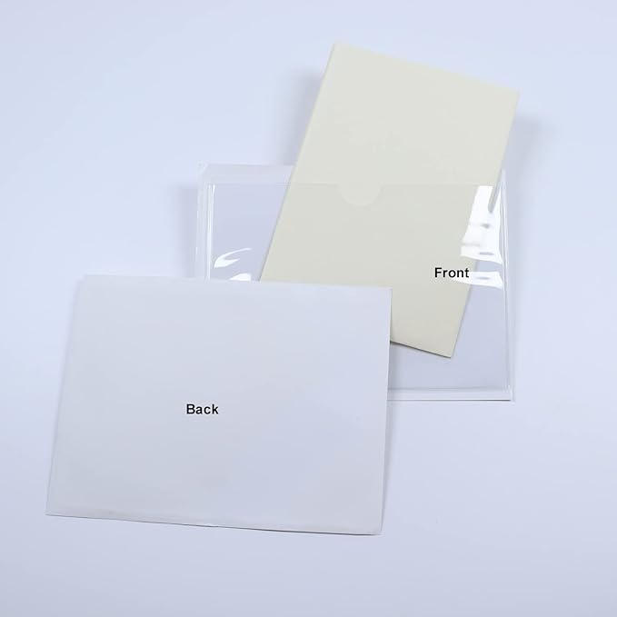 Adhesive Clear Pockets,Self Adhesive Clear Label Pockets Adhesive Card Folder Plastic Pockets Holders Sleeves for Index Cards Planners Cabinet Shelves Photo Cd,10Pieces(100x55mm)