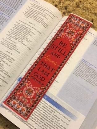 Be Still, Bulk Pack of 6 Woven Fabric Christian Bookmarks, Silky Soft Psalm 46:10 Flexible Bookmarker for Novels Books and Bibles, Religious Memory Verse Gift