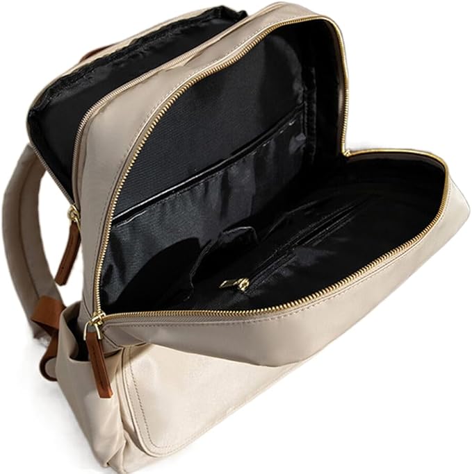 Versatile Oxford Cloth Women's Backpack - Minimalist Design for Daily Commute, Laptop Storage, and More! (Ivory)