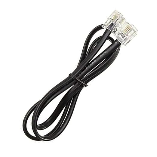 Telephone Line Cable, 3ft/1m Phone Cord Wire Male to Male RJ11 6P4C Modular Plug Modular Jack Ends Works for Phone, Modem, Fax Machine, Landline Telephone (Black)