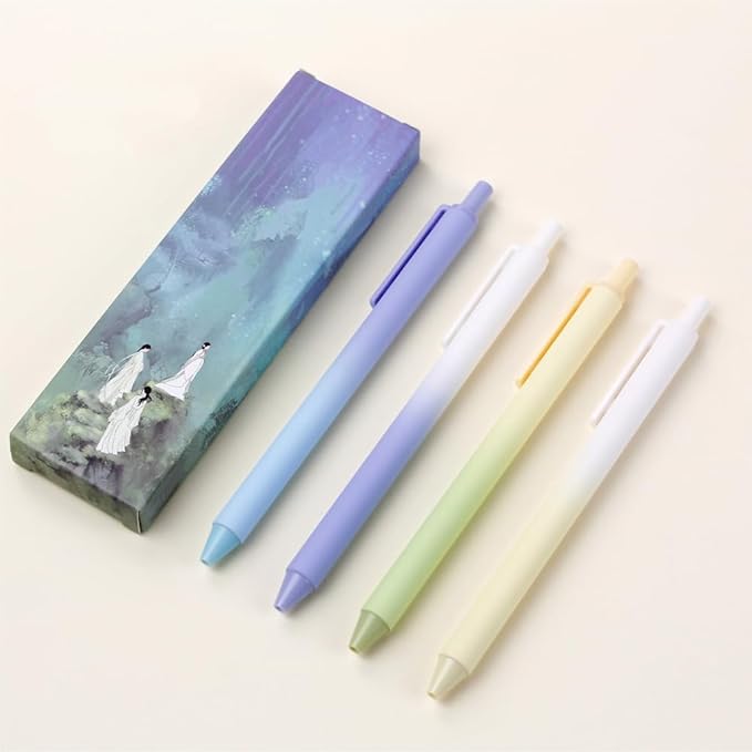 Retractable Gel Pens,8ct Black Ink 0.5mm Fine Point Pens Comfort Grip Smooth Writing Pens with Aesthetic Gradient Color Barrel for Journaling Note Taking Office School Supplies