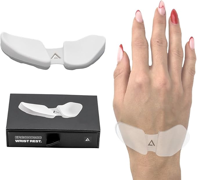 DELTAHUB Carpio 2.0 - Left-Handed Truly Ergonomic Wrist Rest for Mouse, Carpal Tunnel Support, Pain Relief, Anti-Fatigue, Easy Glide, Sleek, Office Computer, Laptop, Gaming - Large, White