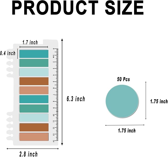 Potanro Sticky Notes 1750Pcs Sticky Tabs Transparent Book Tabs, Round Clear Sticky Notes Repositionable Color Page Markers Bible Tabs for Office Supplies and Aesthetic Bible Supplies