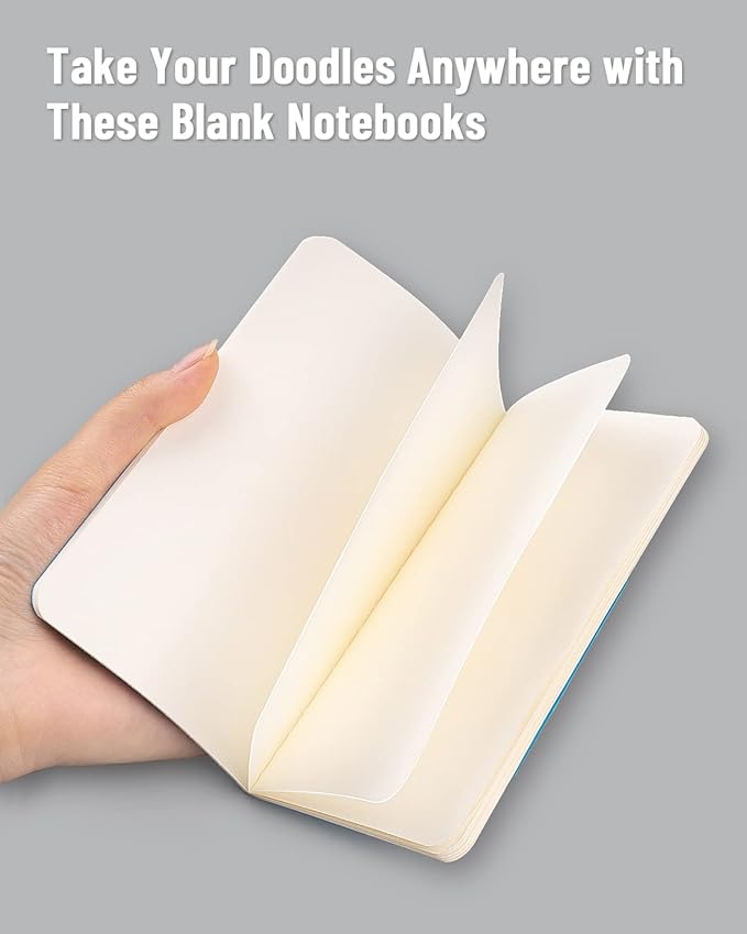 Gwybkq Small Blank Notepads Bulk 120Pcs Unlined Journals Mini Sketchbooks Pocket Notebooks for Kids Drawing, Gifts for Students and Teacher 3.5 x 5.5 Inches, 30 Sheets/60 Pages