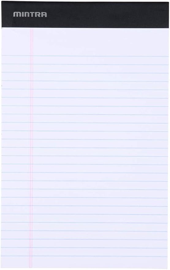 Mintra Office Legal Pads, ((Basic 6pk - (Pastel Set #2), 5in x 8in, Narrow Ruled)), Narrow Ruled, 50 Sheets per Notepad, Micro perforated Writing Pad, Notebook Paper for School, College, Office, Work