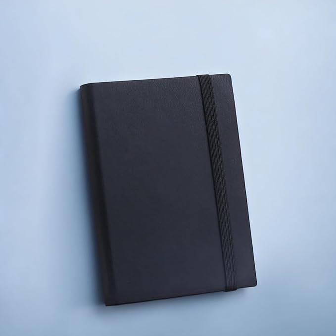 2 Pack Pocket Notebook Small Notebook, 3" x 4.4" Journal Notebook Hardcover with Thick Lined Paper, 200 Pages Leather Cover Mini Journal Notepad (Black)