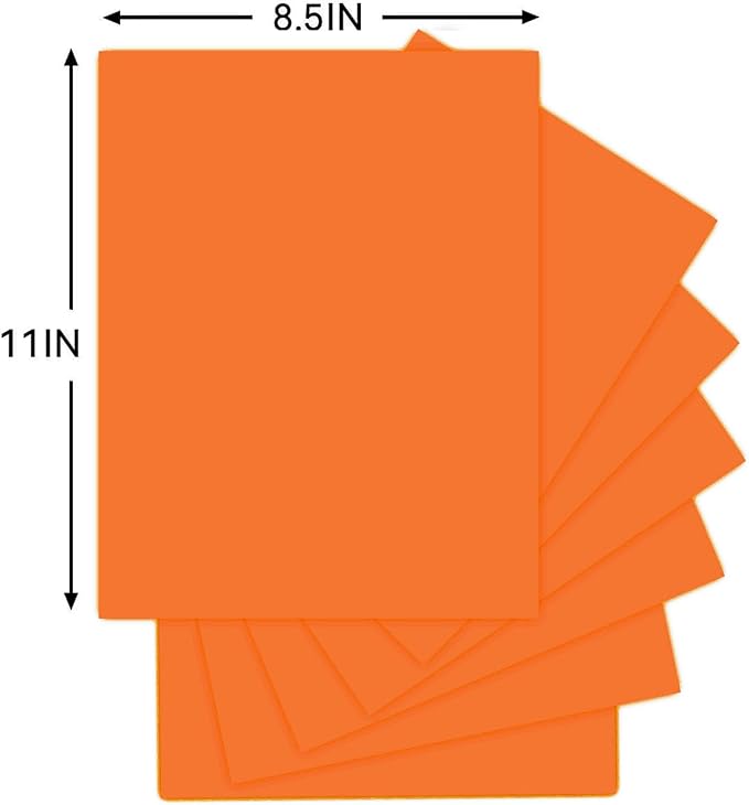 25Sheets Orange Cardstock Paper, 8.5 x 11 Card stock for Cricut, Thick Construction Paper for Card Making, Scrapbooking, Craft 90 lb / 250 gsm (Orange)