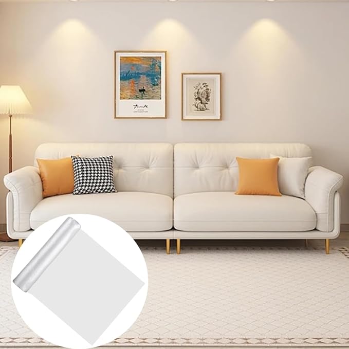 79 Inch x 22 Yards Cushion Wrap Silk Film, Easily Install Foam into Cushion, Upholstery Cushion Wrap, Drop Packaging Film Cover for Furniture Home Office, 1 Roll