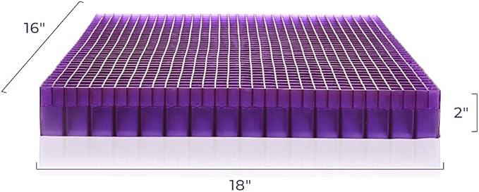 Purple Double Seat Cushion | Pressure Reducing Grid Designed for Ultimate Comfort | Designed for Office Chairs | Made in The USA