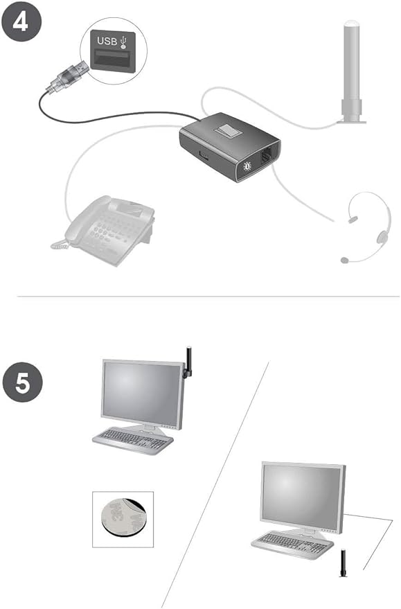 Busylight Combi (15301) – for headsets & Desk Phones - Lights up Red When on The Phone. Manual Switch Changes Light to Blue for DND Mode