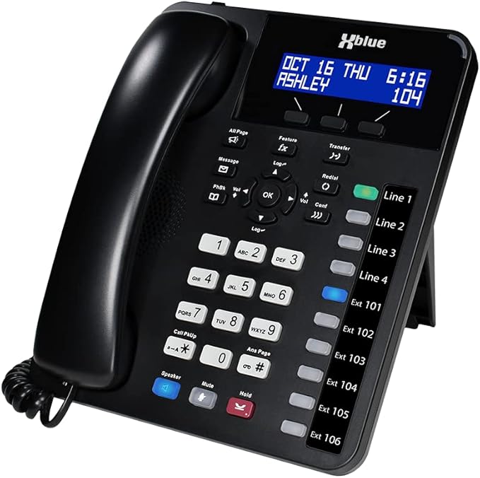 XBLUE X16 Plus Small Business Phone System Bundle with (3) XD10 Digital Phones - Capacity is (6) Outside Line & (16) Digital Phones - Includes Auto Attendant, Voicemail, Caller ID, Paging & Intercom