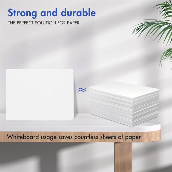 Dry Erase Boards for Classroom | 9x12 Inches, Double-Sided, Student Dry Erase Board for School and Home Learning | Personal Small White Board for Lap, Desk, Office, Kitchen | Pack of 3