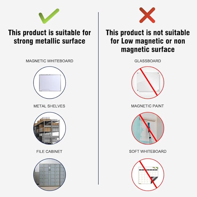 Magnetic Dry Erase Labels Larger 12"x 4", Big Dry Erase Magnetic Labels for Whiteboards, Fridge, School Classroom, Pack of 8