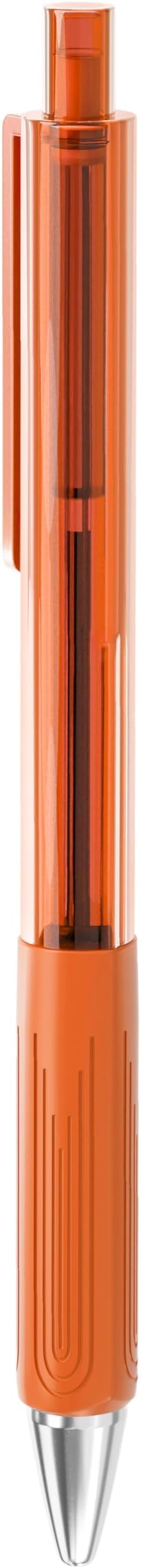 Writon Retractable Ballpoint Pens, Triangle Grip and Barrel, 1.0mm Medium Point, Orange Ink, 12 Pack