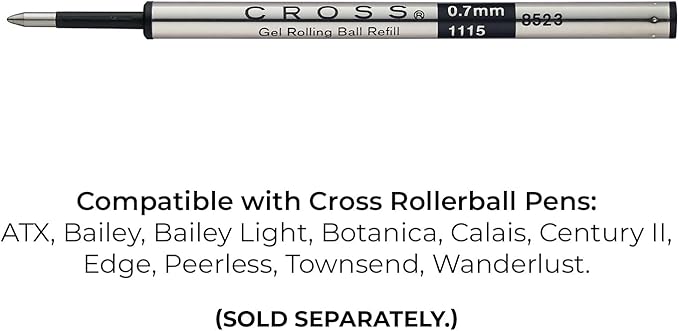 Cross Selectip Gel Rollerball Pen Refill, Medium Point, Black, 2-Pack (8523-2)