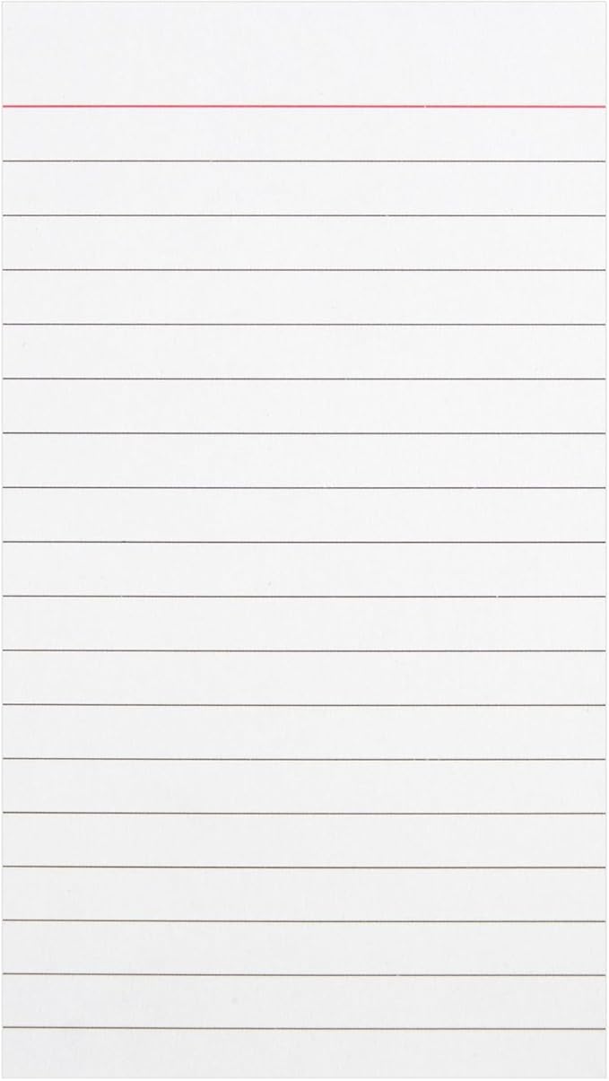 Okuna Outpost 300 Pack Vertically Ruled Index Cards, Vertical Lined Paper Note Cards, Portrait Style (3 x 5 In)