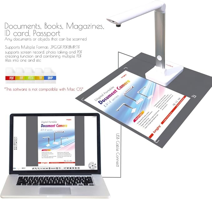 Digital Portable Overhead USB Distance Teaching Document Camera LV-1020 (White)
