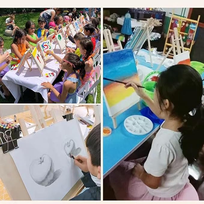 20pack Portable Wood Easel - Desktop Display Rack for Parties and Events - Versatile Wood Art Stand for Artists and Creations