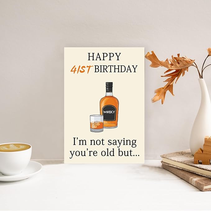 Funny 41st Birthday Card, Best 41st Birthday Gifts Women Men, Unique 41st Birthday Decorations for Him Her, Happy 41 Year Old Bday Card Gifts for Husband Wife