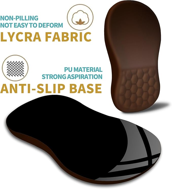 Hokafenle Ergonomic Mouse Pad Wrist Support with Massage Design, Wrist Rest Pain Relief Mousepad with Memory Foam&Non-Slip PU Base, Mouse Pads for Wireless Mouse & Desk (12x8 inch,Brown)