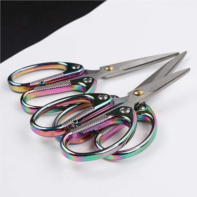 5" All Stainless Steel Office Scissors,Ultra Sharp Blade Shears,Sturdy Sharp Scissors for Office Home School Sewing Fabric Craft DIY Multipurpose Scissors Colorful
