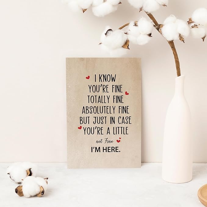 Funny Encouragement Card Gifts for Women Men,Warm Thinking of You Cards for Him Her,Get Well Soon Card,Positive Card,Inspirational Cards,Thoughtful You're Totally Fine,I'm Here for You Card