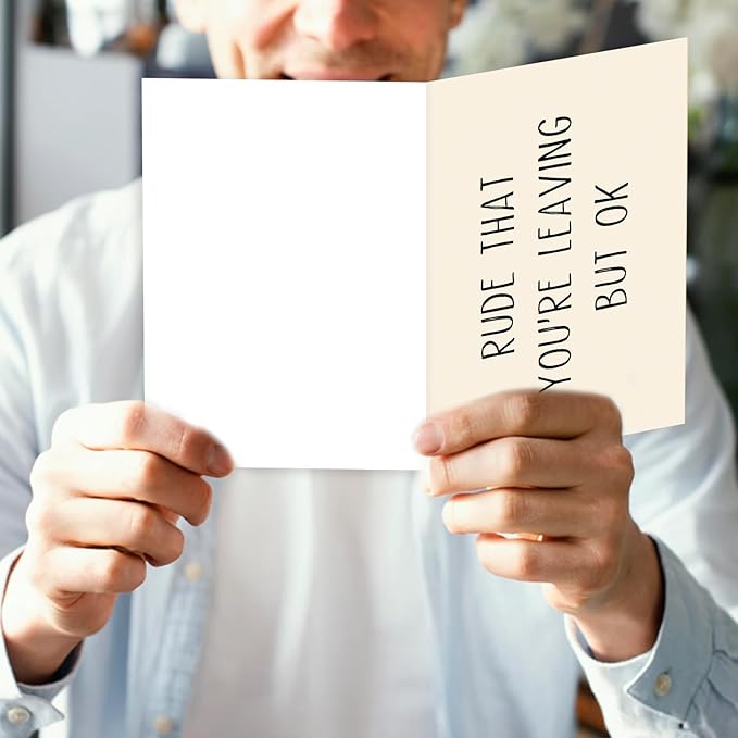 Asmallgf Rude Coworker Leaving Farewell for Women Men, Humorous Work Friend Going Away Gifts, Rude That You're Leaving But Ok