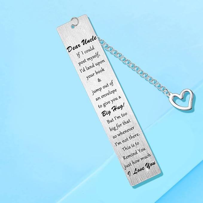 Uncle Gifts Bookmark for Uncle from Niece Nephew Father’s Day Gifts for Uncle Birthday Christmas Gift I Love You Gifts Happy Retirement Appreciate You Quotes Family Day Presents