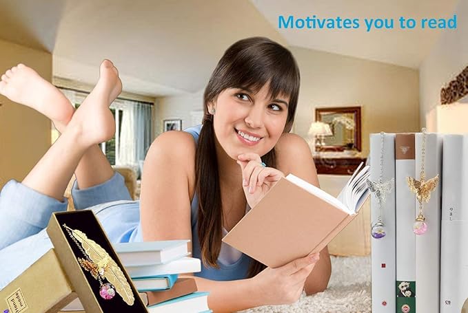 Vintage-Style Metal Feather Bookmark Mothers Day Gifts Valentine's Day Christmas Stocking Stuffers Butterfly Bookmarks for Women Mom Lady Readers Teacher Appreciation Gifts