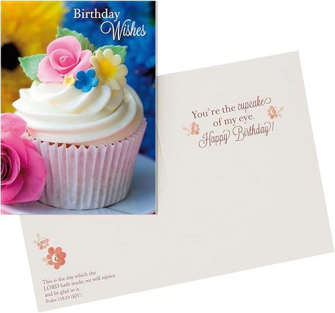 Paper Craft IG98638-RE Religious Birthday Card Assortment Box Set with Envelopes, 12 Cards, 4.75'' W x 6.5'' H, Cupcake, Kitten, Landscape, and Floral Photography