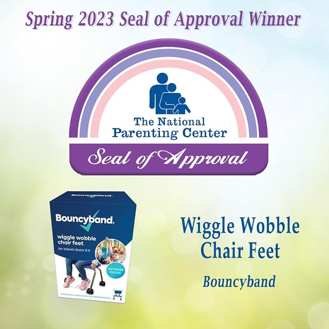 Bouncyband Wiggle Wobble Chair Feet – Transform a Standard School Chair into a Wobble Chair – Chair Feet for Classroom Help Improve Concentration and Calm Children Aged 3+