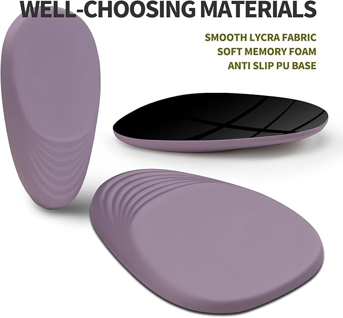 Hokafenle Ergonomic Mouse Pad Wrist Support, Terraced Slope Carpal Tunnel Wrist Pad for Mouse with Unibody Memory Foam, Wrist Rest Pain Relief Mousepad (Pale Purple, 11.8x7.9 in)