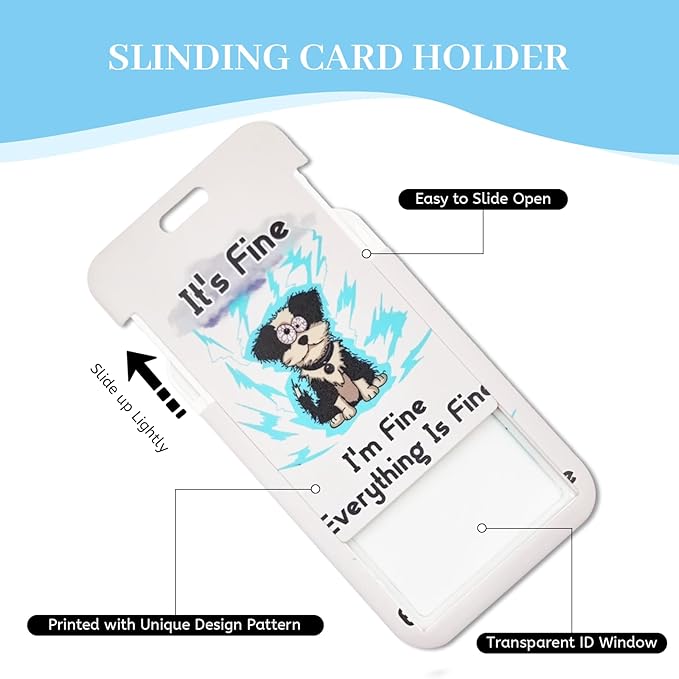 Lanyards for Id Badges, Funny Dog Badge Holder with Retractable Reel Clip, Work Name Tags Keychain Lanyard ID Card Protector Cover Case for Women Teacher Nurse Nursing Doctor Office