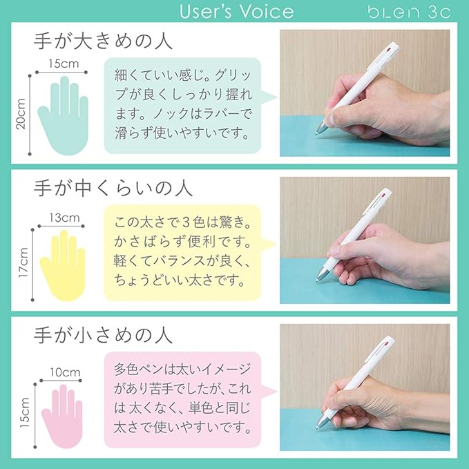 Zebra 3 Color Ballpoint Pen, Blen 3C 0.7mm, White Body (B3A88-W)