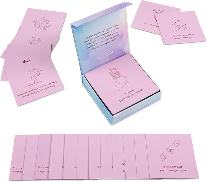 Taylor Gifts for Girls Birthday Gift | Affirmations - 50 PCS Taylor Cards | Taylor Themed Gifts, Taylor Gift Merch for Game Nights, Unique Gifts, Birthday Party Favors for Girls Women