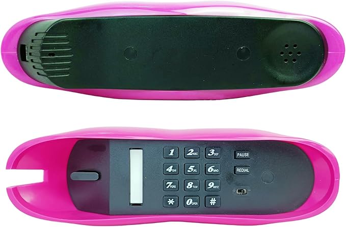 Corded Lip Phone, Benotek Novelty Landline Phone for Home/Office/Shops/Party Decor, Real Wired Funny Mouth Cartoon Telephone for Gift (Rose)