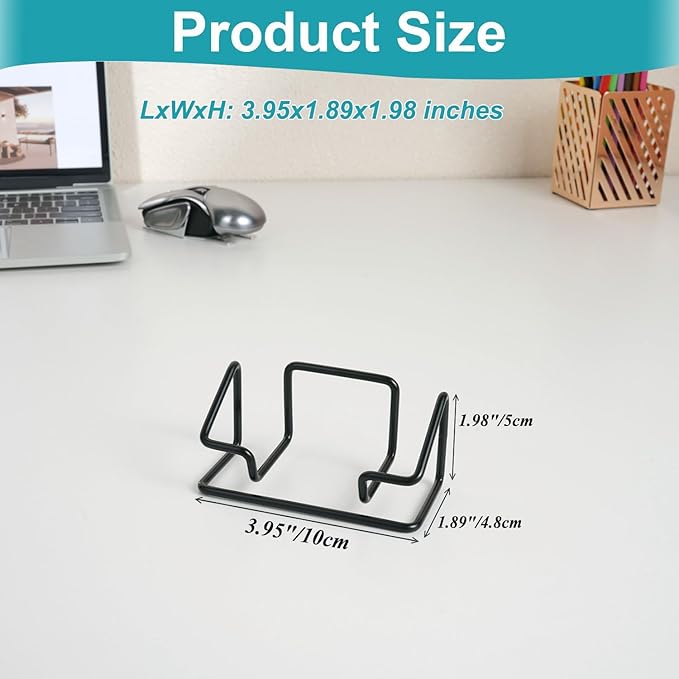 Black Business Card Holder for Desk, Metal Modern Business Card Holder Display Stand for Women Men, 1 Pack