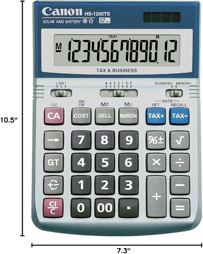 Canon Office Products HS-1200TS Business Calculator, Black, 4 7/8 x 6 7/8