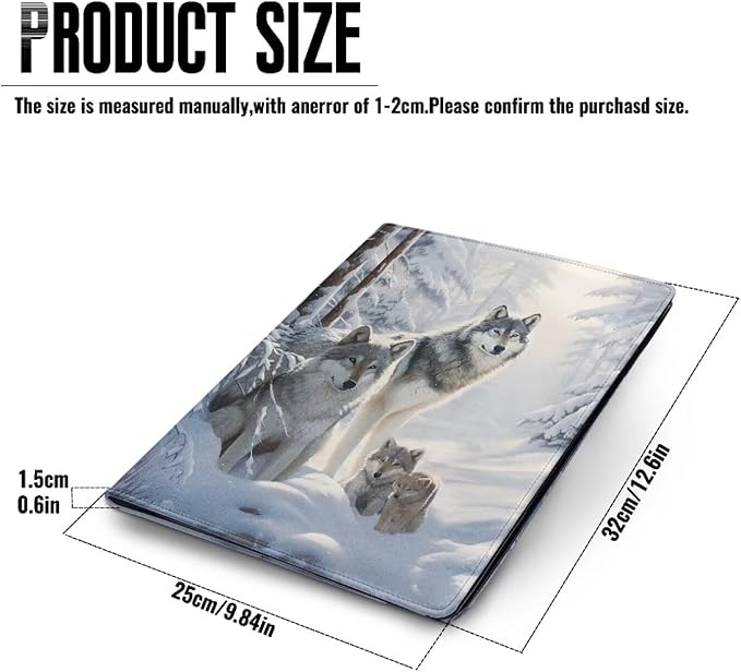 Cozeyat Family Wolf Padfolio for Men PU Leather Document Holder for Business Traveling Interview Resume Folder Portfolio Binder Organizer