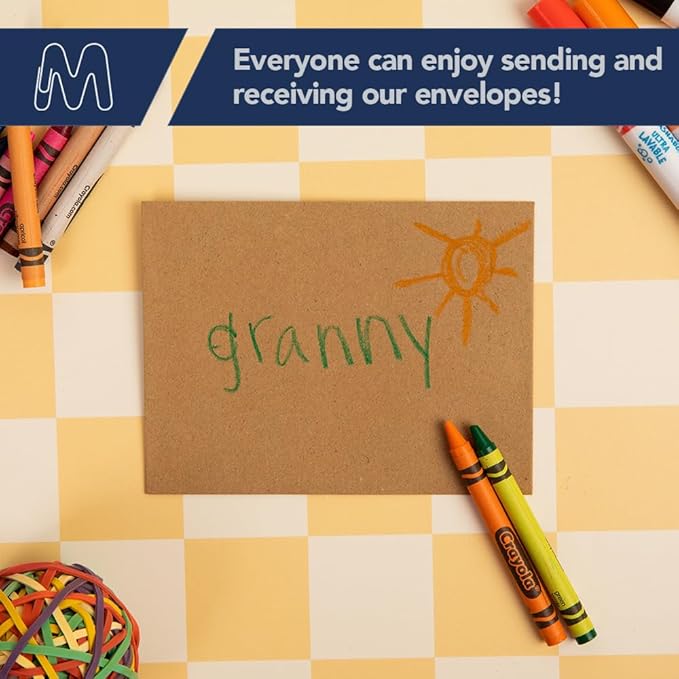 MOS A7 Invitation Envelopes – 5-1/4" X 7-1/4" Kraft Mailing Envelopes Self Seal (500 Count) – 120GSM/ 32LB Bond Heavy Duty – Gift Card, Business, Wedding, Card