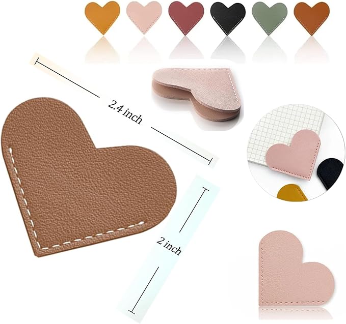 Leather Heart Bookmarks Cute Corner Page Book Marks for Kids Book Accessories for Reading Lovers Teacher Gifts for Women Book Lovers Gifts 6PCS 2025