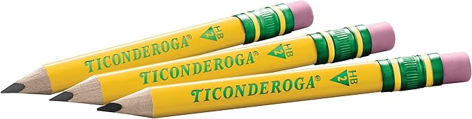 Ticonderoga My First Short Triangular Wood-Cased Pencils, #2 HB Soft, Yellow, 36 Count