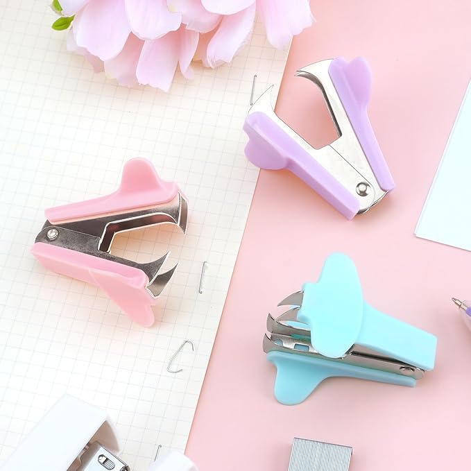 ZZTX 3 PCS Staple Remover Staple Puller Removal Tool for School Office Home 3 Pack (Pink, Blue, Purple)